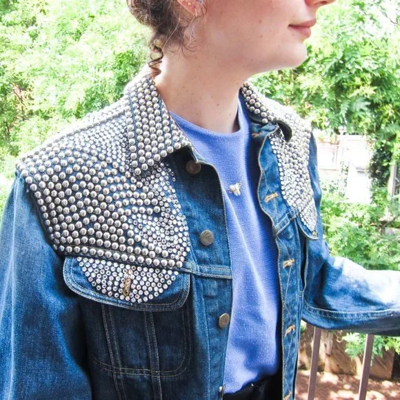 A one-of-a-kind 1973, studded and rhinestone Goldsmith’s jacket. - Picture 3 of 7